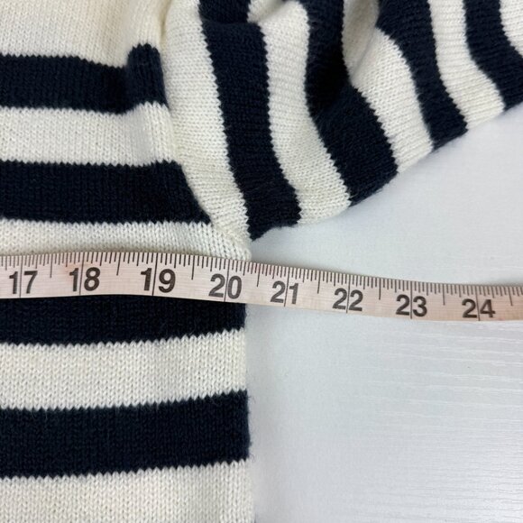 NWOT LOFT Breton Stripe Mock-Neck Sweater w/ Button Shoulder – M - Picture 7 of 8